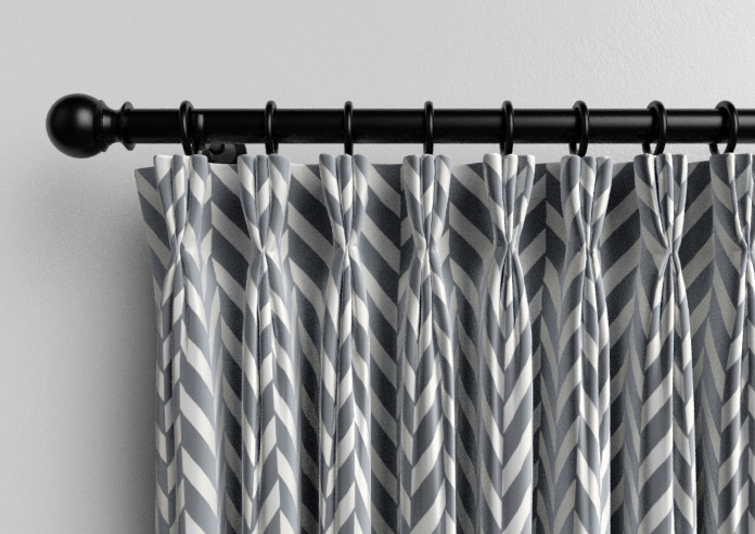 Chevron Stripe, Grey - Made to Measure Curtains - Image 11